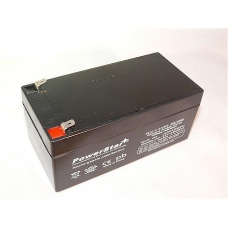 Powerstar PowerStar PS12-3.3-232 12V 3Ah SLA Battery Replaces for BP3-12; BP3.6-12; CF12V2.6; CFM12V3; CP1232 PS12-3.3-232
